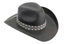 Cargar imagen en el visor de la galería, Sombrero Vaquero - Negro imitación Piel