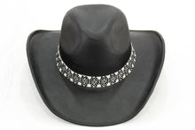 Cargar imagen en el visor de la galería, Sombrero Vaquero - Negro imitación Piel