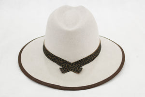 Sombrero Fedora - Blanco de Gamuza