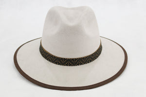 Sombrero Fedora - Blanco de Gamuza