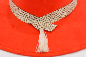 Sombrero Fedora - Rojo de Gamuza