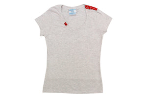 Playera cuello en V - Gris 1